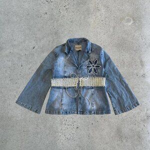 Y2k boho denim jacket